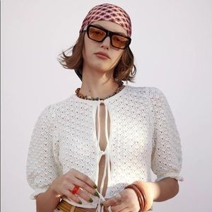 Zara Pointille Knit Top